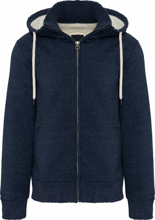 Kariban KV2312 Vintage sherpa-lined fleece jacket ribbed neck - COOZO
