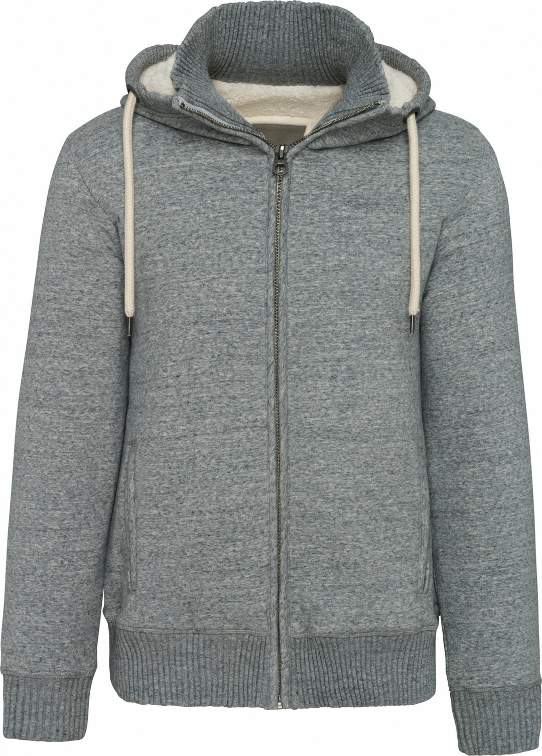 Kariban KV2312 Vintage sherpa-lined fleece jacket ribbed neck - COOZO