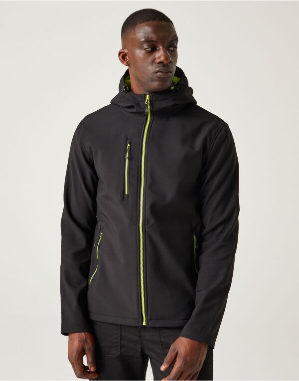Regatta TRA705 Navigate 2-Layer Hooded Softshell Showerproof and windproof Jacket 100% Polyester - COOZO