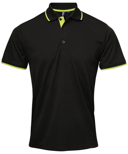 Premier PR618 Contrast Coolchecker Piqu Polo Shirt - COOZO