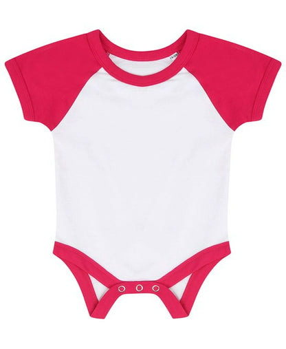 Larkwood LW502 Essential Short Sleeve Baby Baseball Bodysuit - COOZO