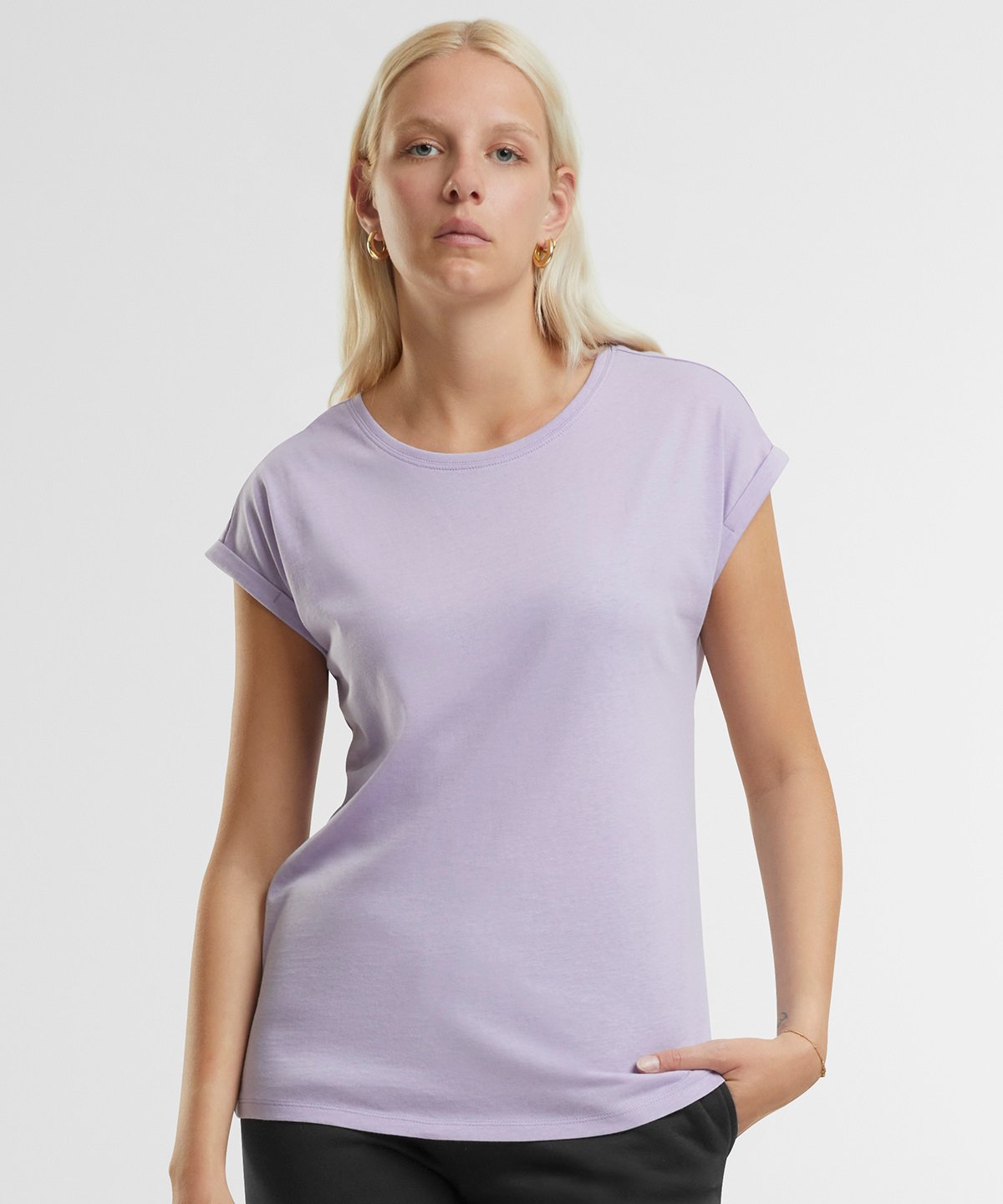 COOZO-Women’s regular extended shoulder tee