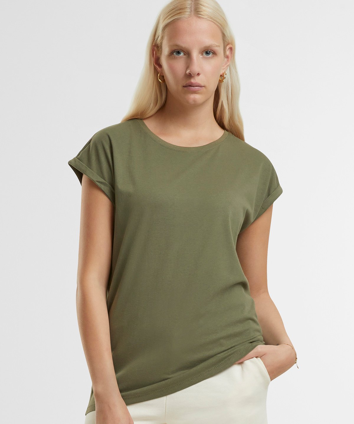 COOZO-Women’s regular extended shoulder tee