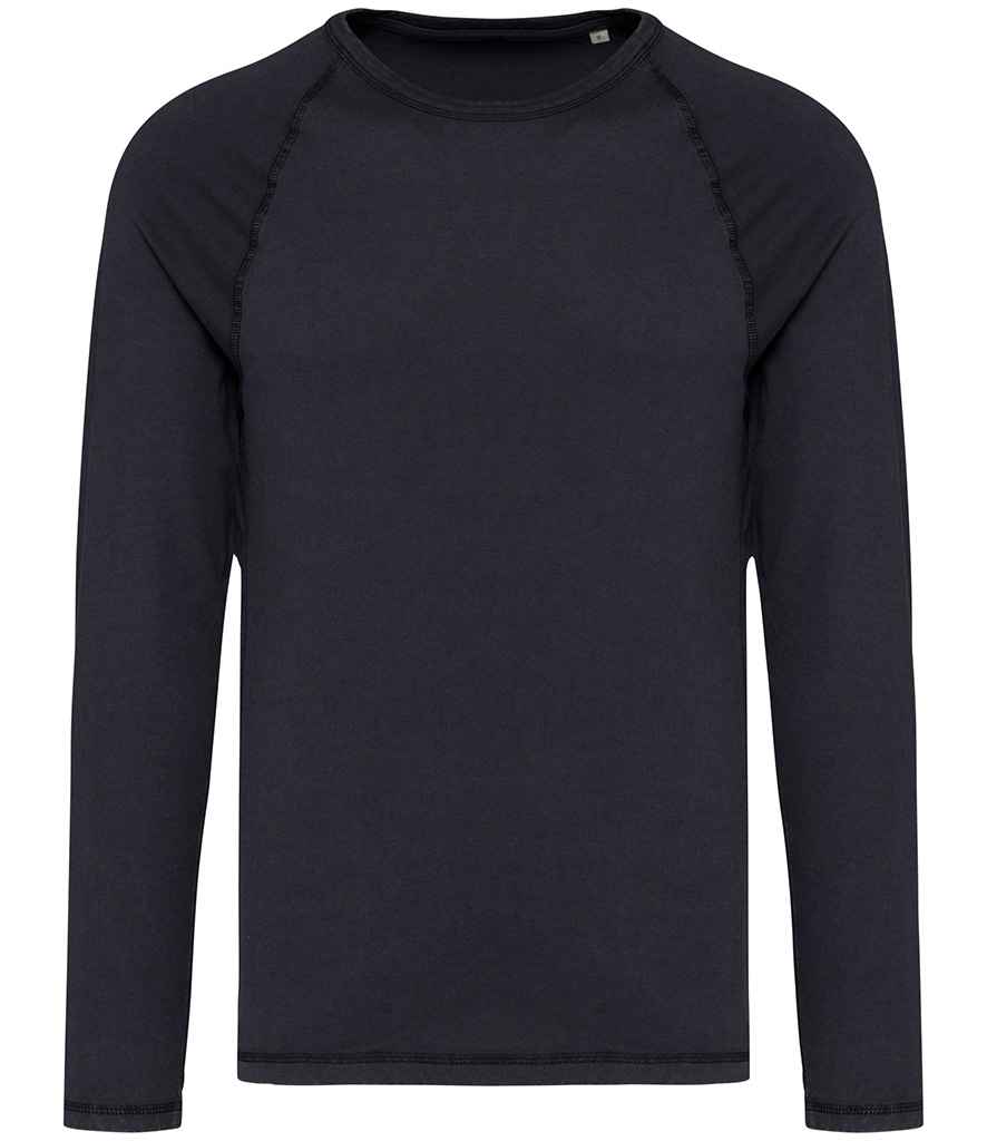 Native Spirit NS338 Raglan Long Sleeve Washed T-Shirt - COOZO