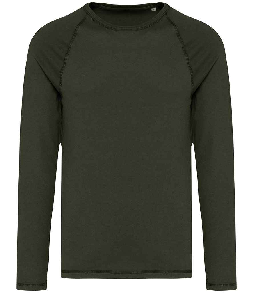 Native Spirit NS338 Raglan Long Sleeve Washed T-Shirt - COOZO