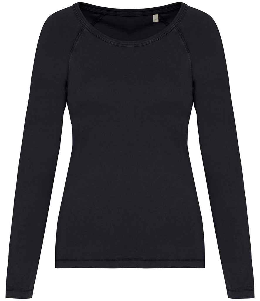 Native Spirit NS339 Ladies Raglan Long Sleeve Washed T-Shirt - COOZO