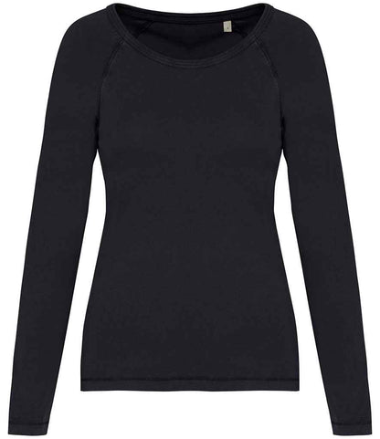 Native Spirit NS339 Ladies Raglan Long Sleeve Washed T-Shirt - COOZO