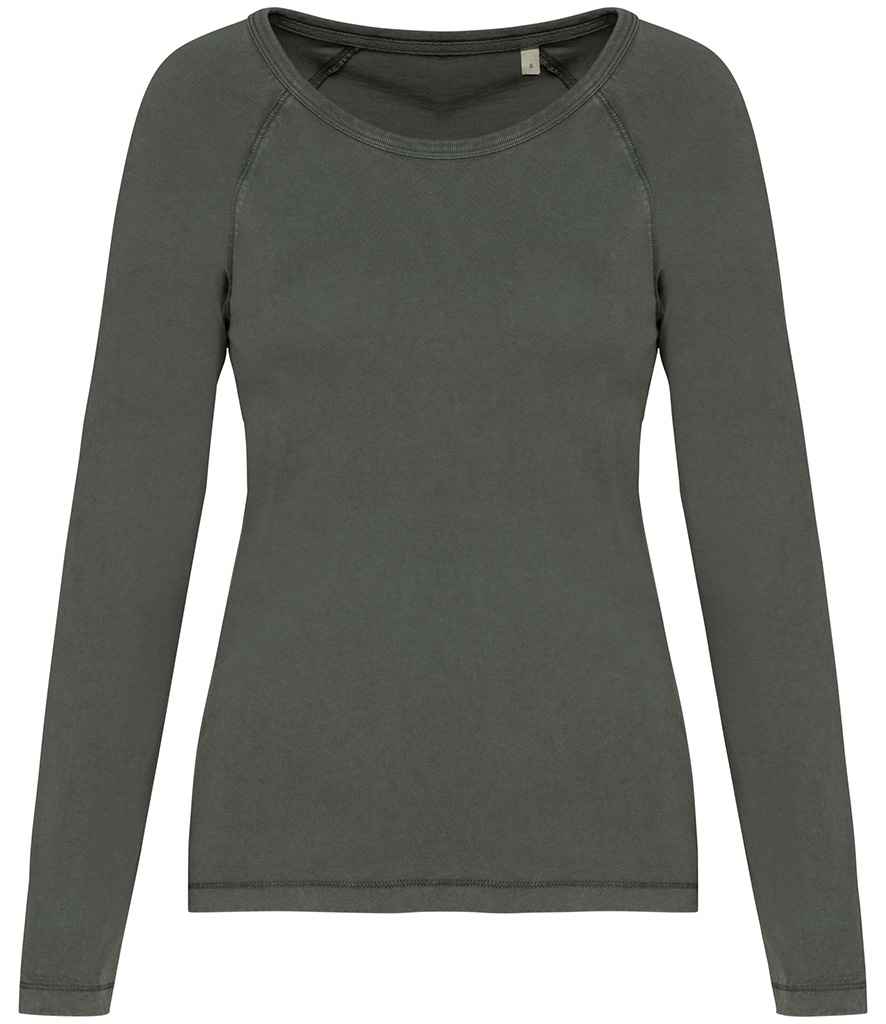 Native Spirit NS339 Ladies Raglan Long Sleeve Washed T-Shirt - COOZO