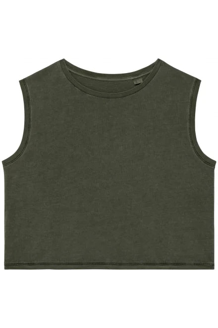 Native Spirit NS342 Ladies Cropped Tank Top 100% organic ringspun combed cotton Relaxed fit - COOZO