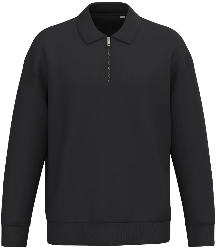 Native Spirit NS432 Unisex 1/4 Zip Sweatshirt With Polo Collar - COOZO
