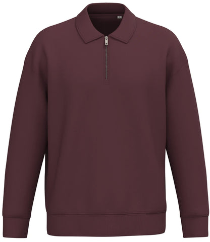 Native Spirit NS432 Unisex 1/4 Zip Sweatshirt With Polo Collar - COOZO
