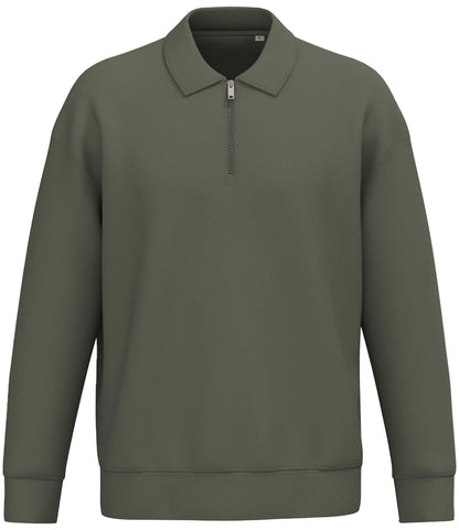 Native Spirit NS432 Unisex 1/4 Zip Sweatshirt With Polo Collar - COOZO