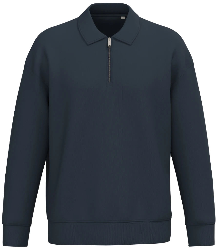 Native Spirit NS432 Unisex 1/4 Zip Sweatshirt With Polo Collar - COOZO