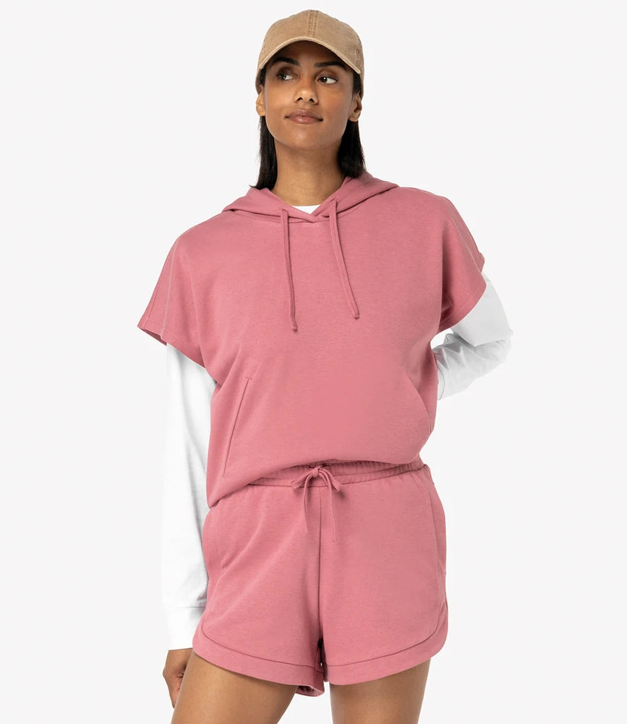 COOZO-Native Spirit Ladies French Terry Sleeveless Hooded Sweatshirt
