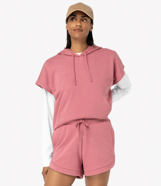 COOZO-Native Spirit Ladies French Terry Sleeveless Hooded Sweatshirt