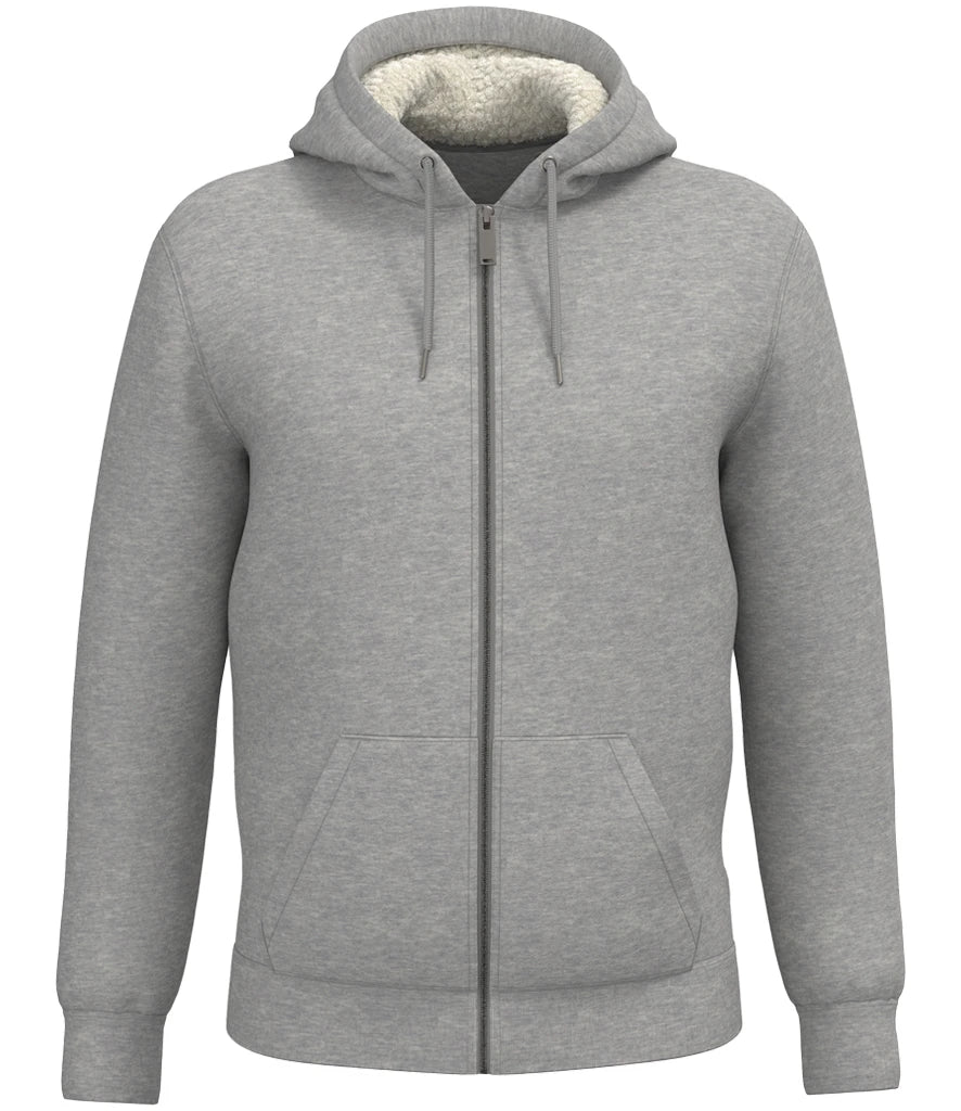 Native Spirit NS460 Unisex Sherpa Lined Full Zip Sweatshirt - COOZO