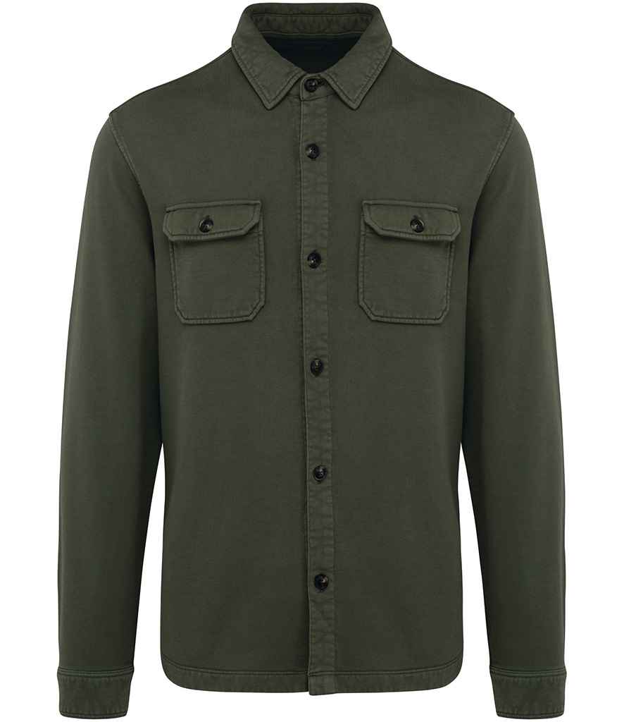 Native Spirit NS521 Faded Brushed Fleece Overshirt - COOZO