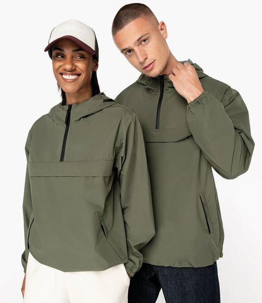 COOZO-Native Spirit Unisex Waterproof 1/4 Zip Windbreaker