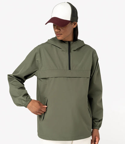 COOZO-Native Spirit Unisex Waterproof 1/4 Zip Windbreaker