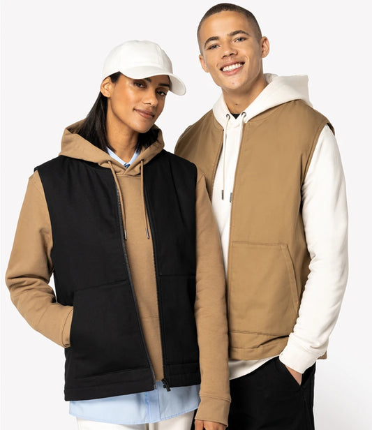 COOZO-Native Spirit Unisex Twill Bodywarmer with Varsity Collar