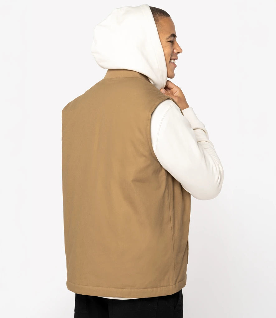 COOZO-Native Spirit Unisex Twill Bodywarmer with Varsity Collar