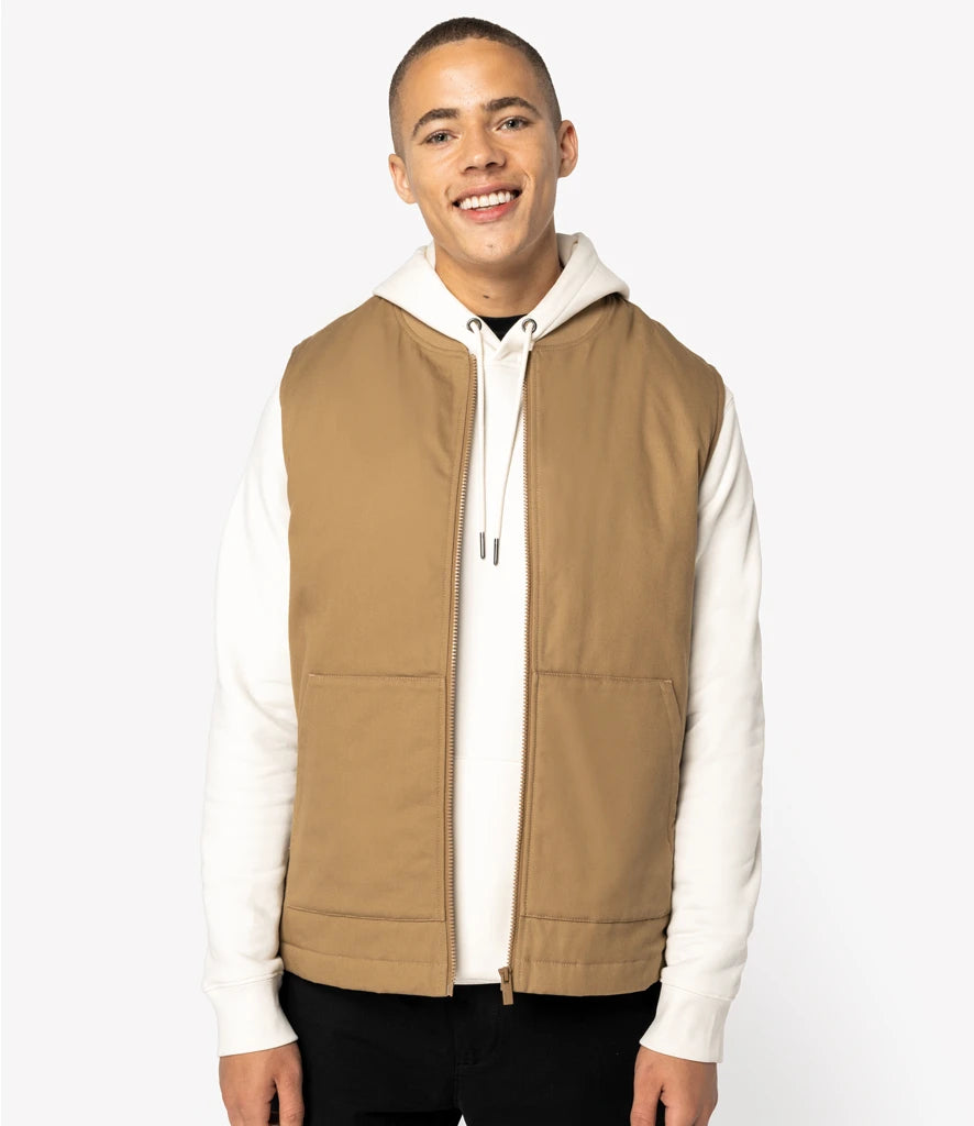 Native Spirit NS623 Unisex Twill Bodywarmer With Varsity Collar - COOZO