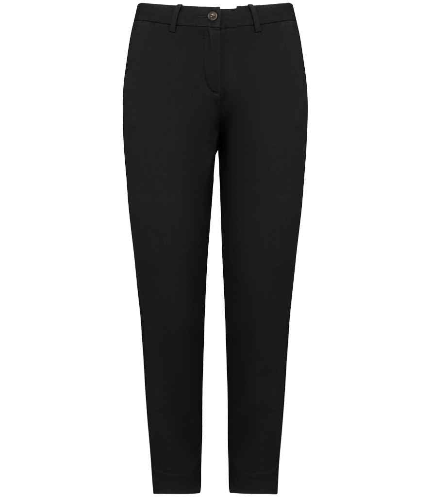 Native Spirit NS737 Ladies Chino Trousers Straight fit Belt loops Stretch twill with peach finish - COOZO