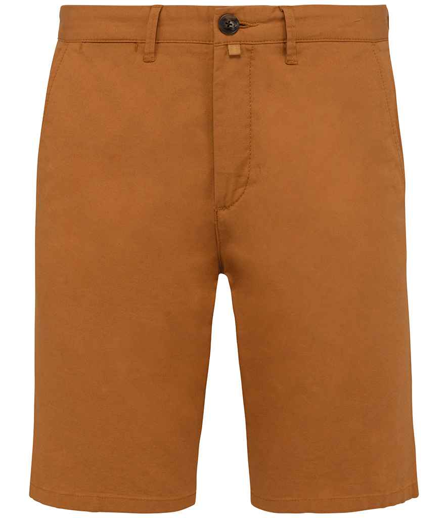 Native Spirit NS738 Chino Shorts Belt loops Stretch twill with peach finish - COOZO