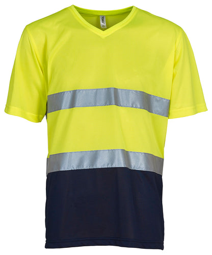 Yoko HVJ910 Hi-vis top cool super light v-neck t-shirt 100% Polyester - COOZO