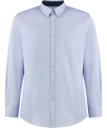 Kustom Kit KK190 Tailored Fit Long Sleeve Premium Contrast Oxford Button Down Collar Shirt - COOZO