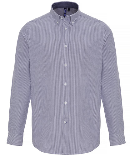 Premier PR238 Long Sleeve Striped Oxford Shirt - COOZO