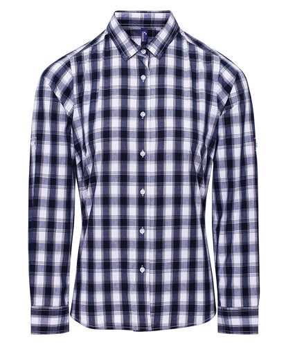 Premier PR350 Ladies Mulligan Check Long Sleeve Shirt - COOZO