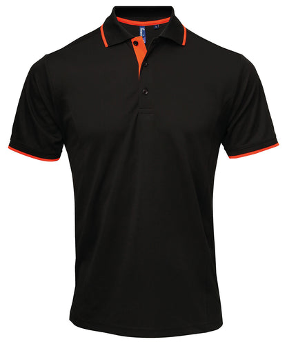 Premier PR618 Contrast Coolchecker Piqu Polo Shirt - COOZO
