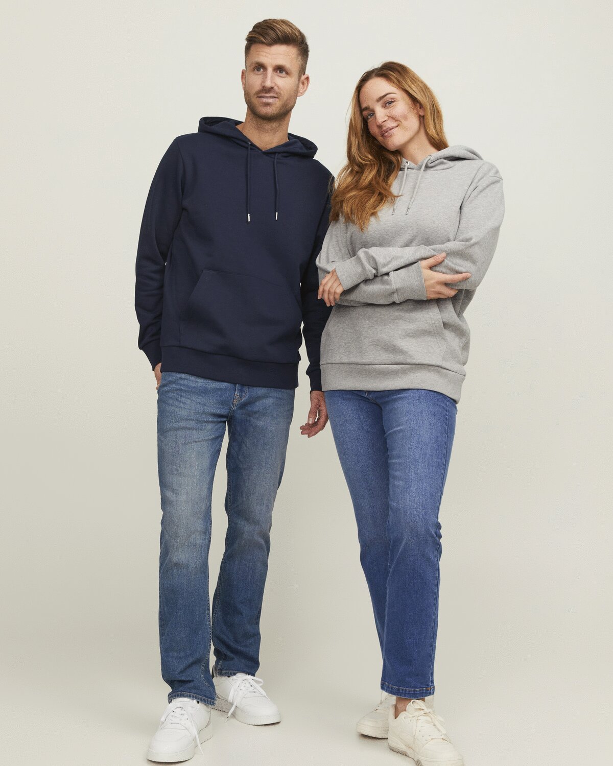 Jack&Jones Produkt PD031 Blank Classic Unisex Hood Sweat Plain Hoodie for Mens and Womens Main color - COOZO