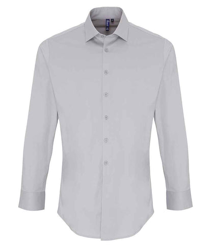 Premier PR244 Long Sleeve Stretch Fit Poplin Shirt - COOZO