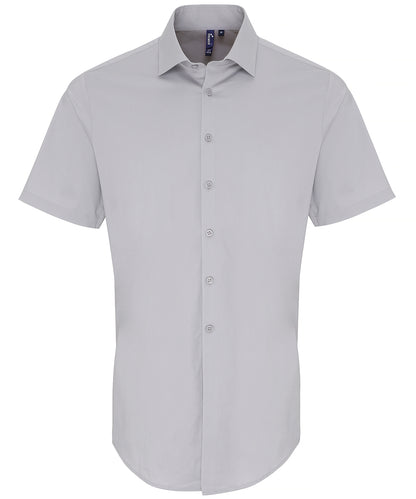 Premier PR246 Short Sleeve Stretch Fit Poplin Shirt - COOZO
