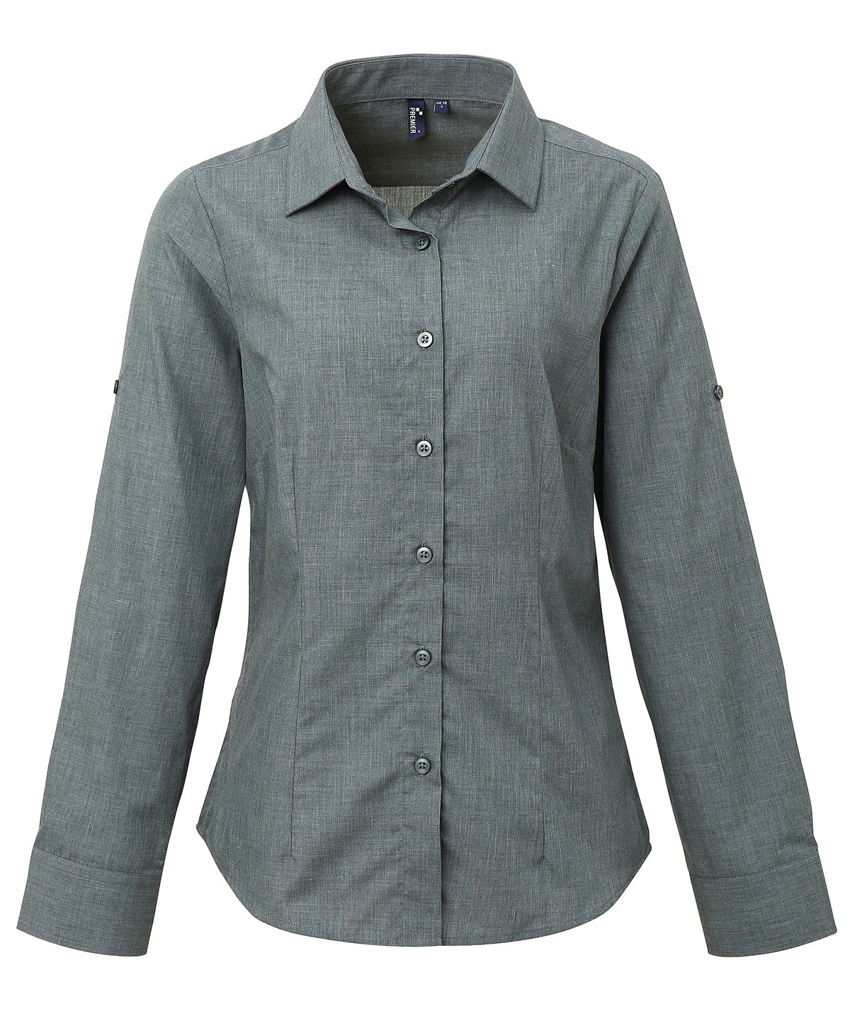 Premier PR317 Ladies Cross-Dye Roll Sleeve Shirt - COOZO