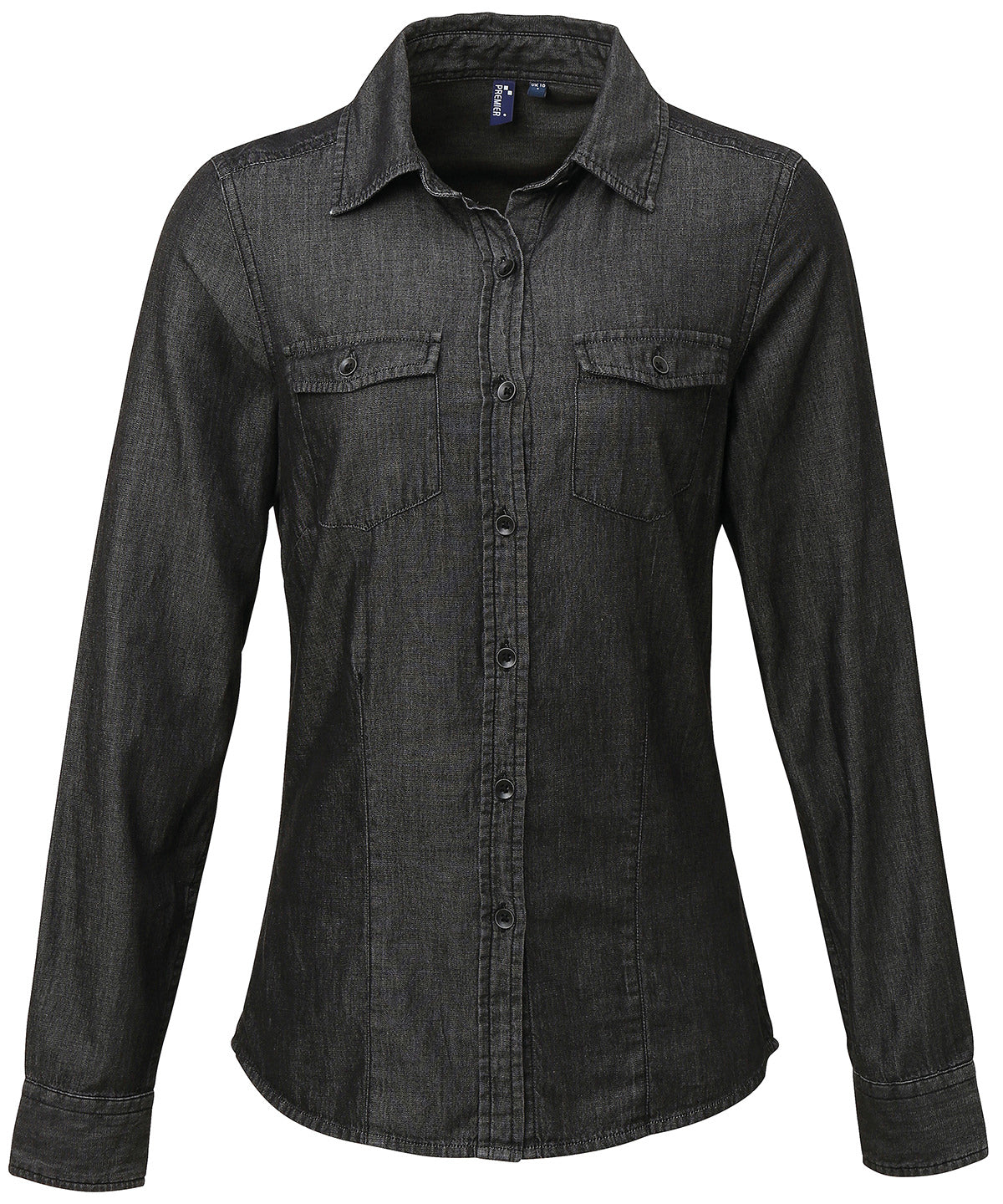 Premier PR322 Ladies Jeans Stitch Long sleeve Denim Shirt 100% Cotton - COOZO