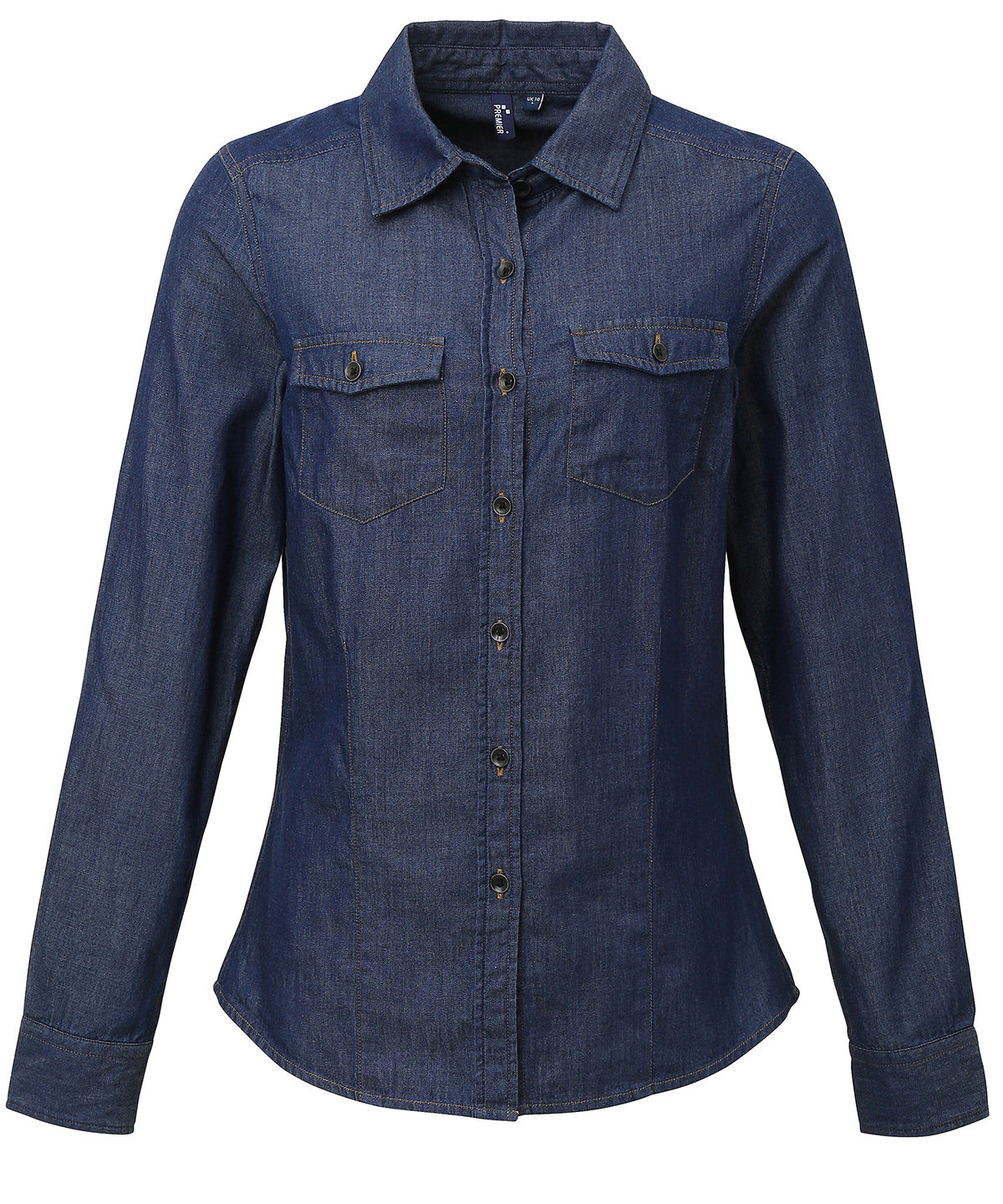 Premier PR322 Ladies Jeans Stitch Long sleeve Denim Shirt 100% Cotton - COOZO