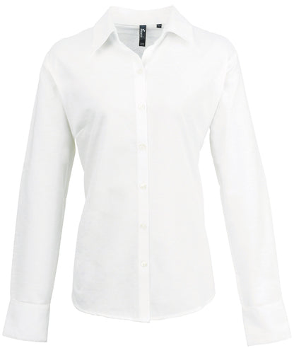 Premier PR334 Ladies Signature Long Sleeve Oxford Shirt - COOZO