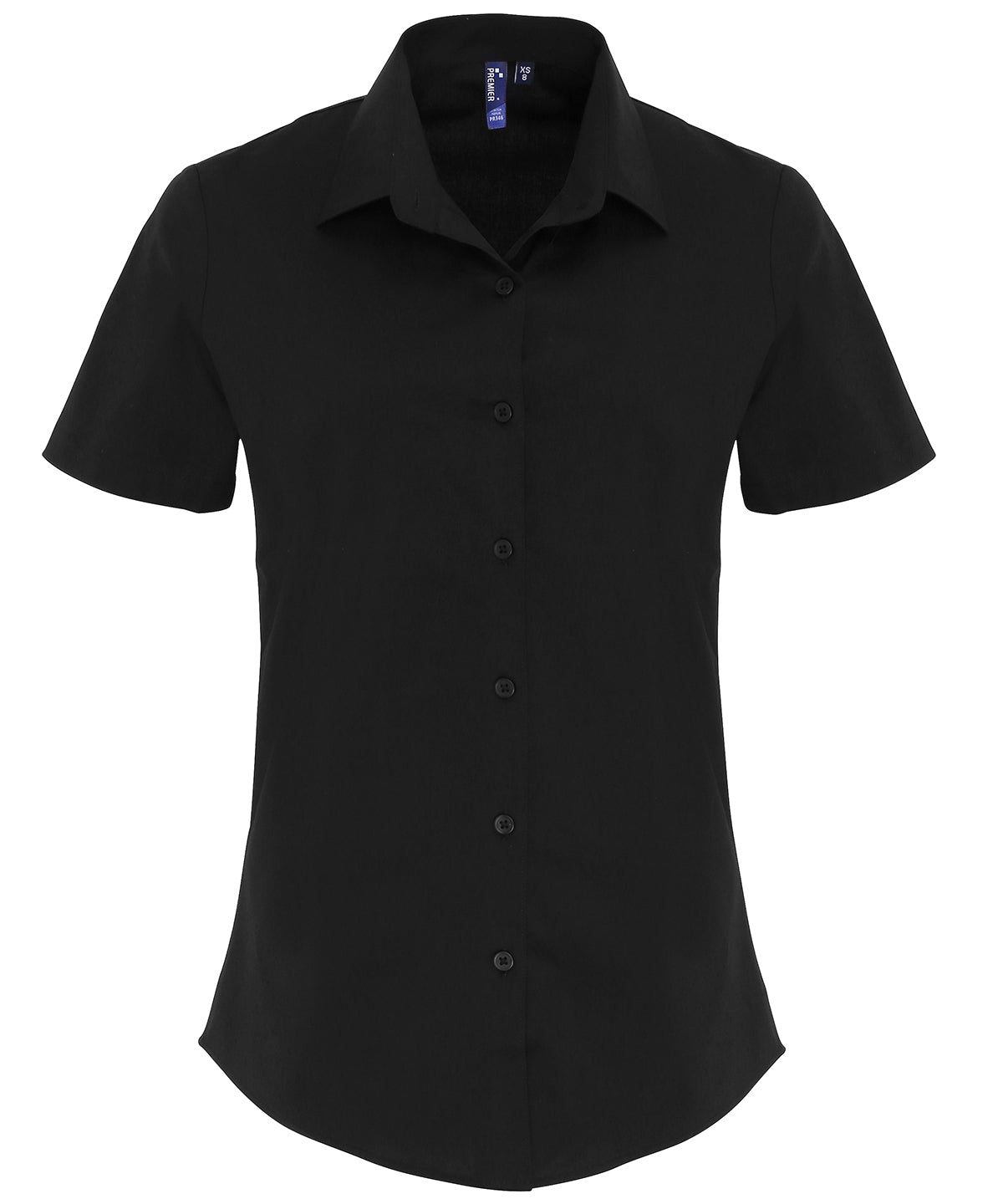 Premier PR346 Ladies Short Sleeve Stretch Fit Poplin Shirt - COOZO