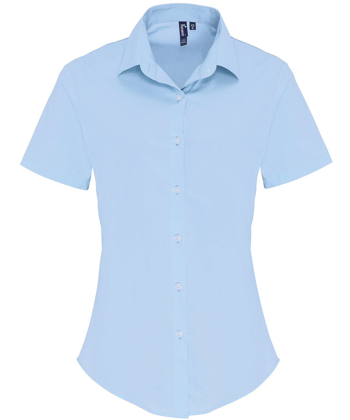 Premier PR346 Ladies Short Sleeve Stretch Fit Poplin Shirt - COOZO