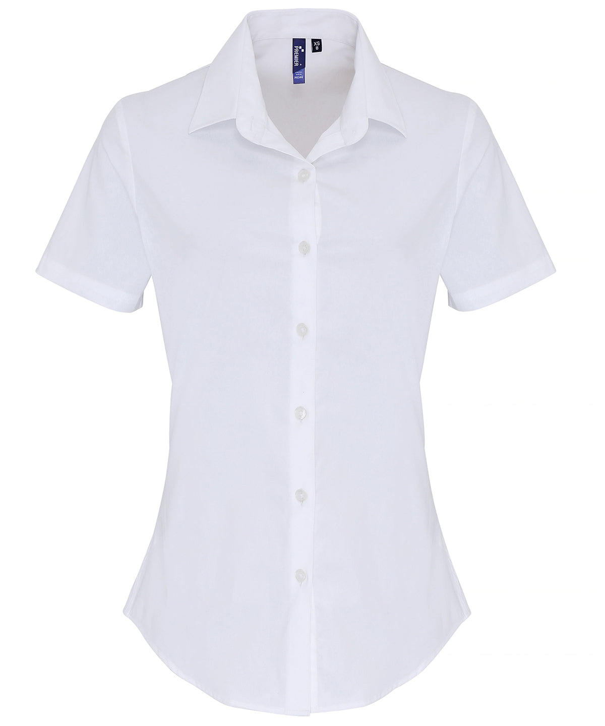 Premier PR346 Ladies Short Sleeve Stretch Fit Poplin Shirt - COOZO