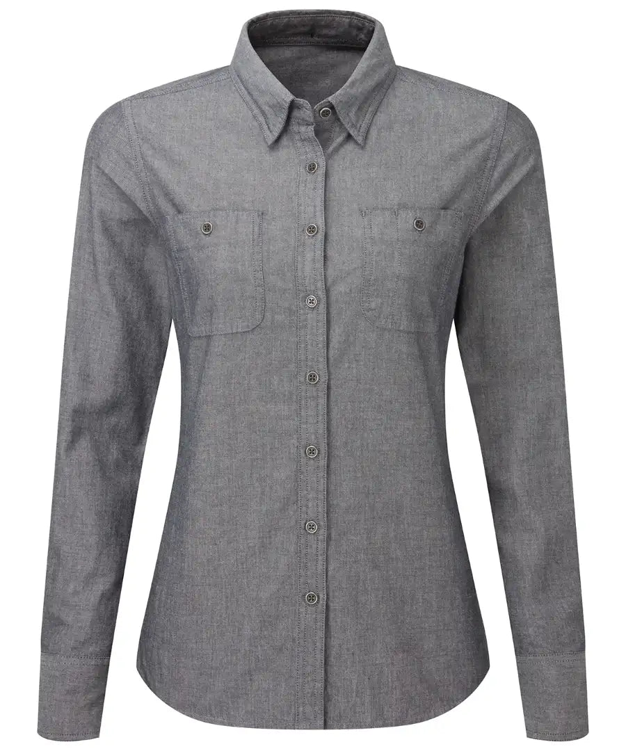 Premier PR347 Women's Chambray shirt, organic and Fairtrade certified - COOZO