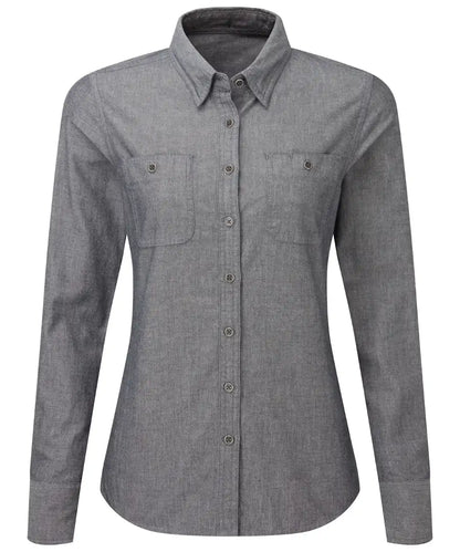 Premier PR347 Women's Chambray shirt, organic and Fairtrade certified - COOZO