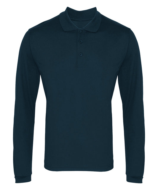 Premier PR617 Long Sleeve Coolchecker piqu polo - COOZO