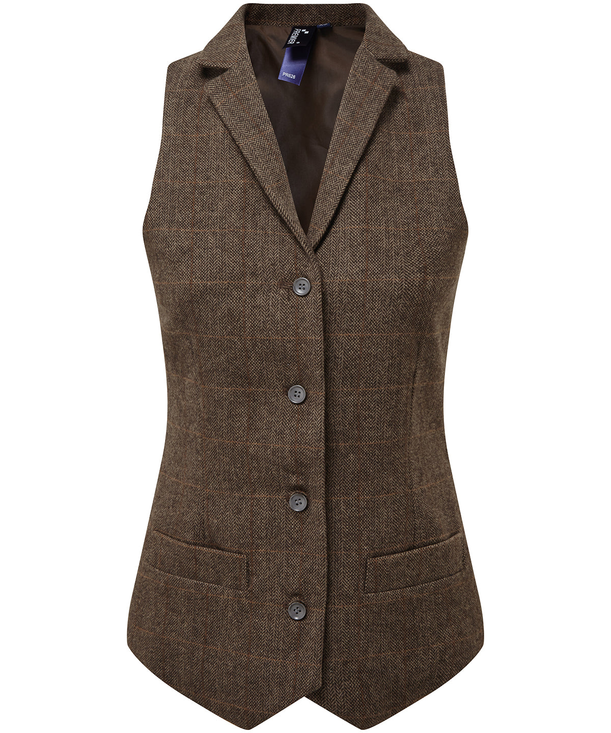 Premier PR626 Ladies Herringbone Waistcoat - COOZO