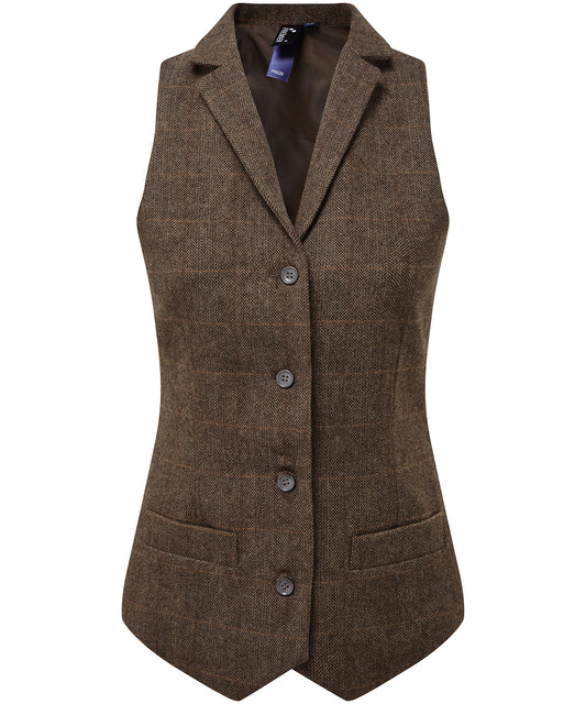 Premier PR626 Ladies Herringbone Waistcoat - COOZO