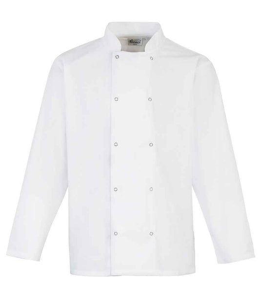 Premier PR665 Unisex Long Sleeve Stud Front Chef's Jacket - COOZO