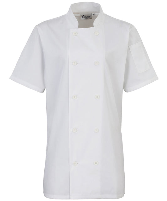 Premier PR670 Ladies Short Sleeve Chef's Jacket - COOZO